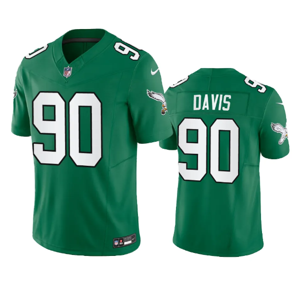 Men's Philadelphia Eagles #90 Jordan Davis Green 2023 F.U.S.E. Vapor Untouchable Stitched Football Jersey